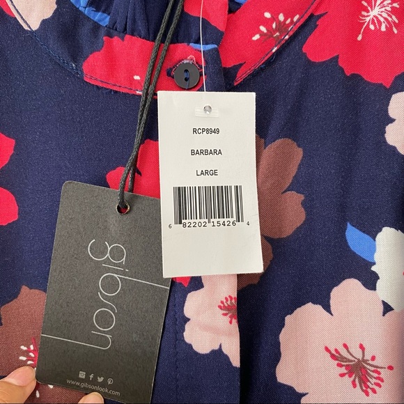 Gibson Barbara NWT Floral Sleeveless Top Large - Picture 5 of 6